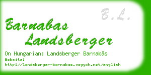 barnabas landsberger business card